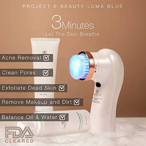 פרויקט E Beauty Lumablue | טיפול באקנה אור פצעון ניקוי מברשת FDA ​​פינתה 415 ננומטר LED LED 360 מעלות סיבוב